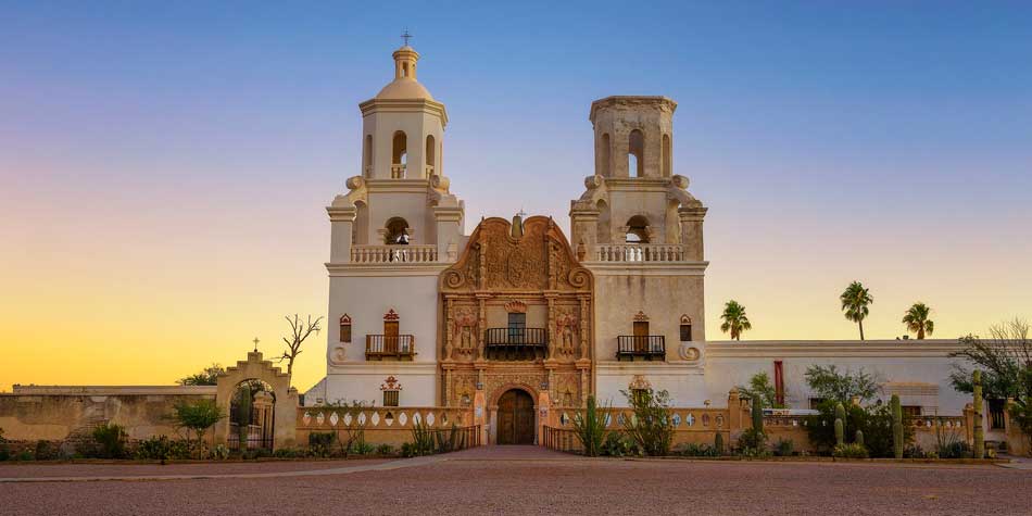 Sunrise at the San Xavier Mission